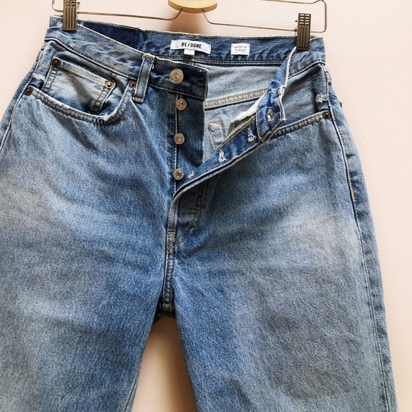 RE/DONE 70S HIGH  RISE STOVE PIPE STRAIGHT LEG JEANS 28 - Picture 6 of 11